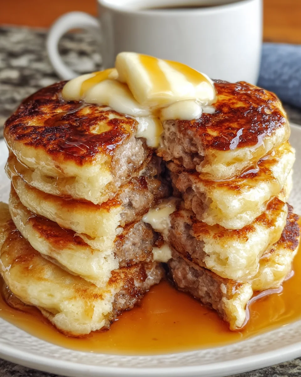 Sausage Dipped Pancakes