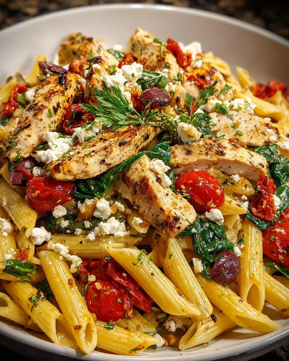 Chicken Feta Greek Pasta