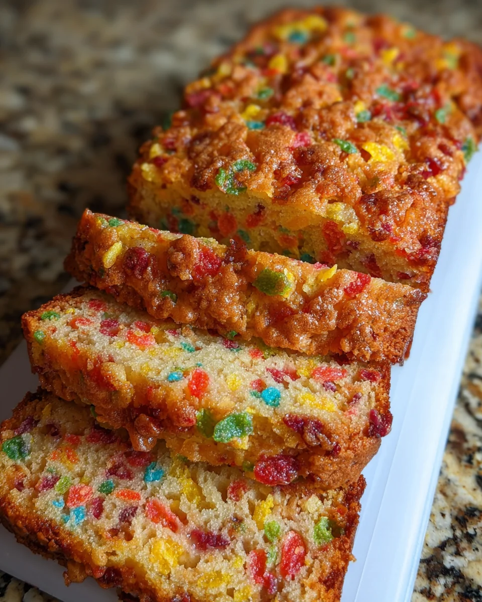 Fruity Pebbles Breakfast Bread