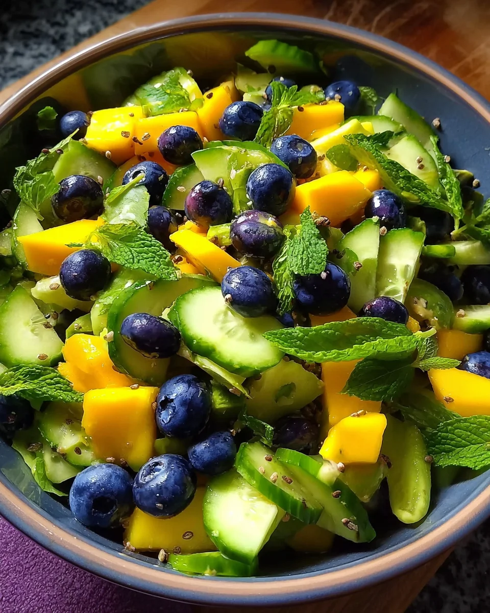 Mango Cucumber Salad with Blueberries and Avocado