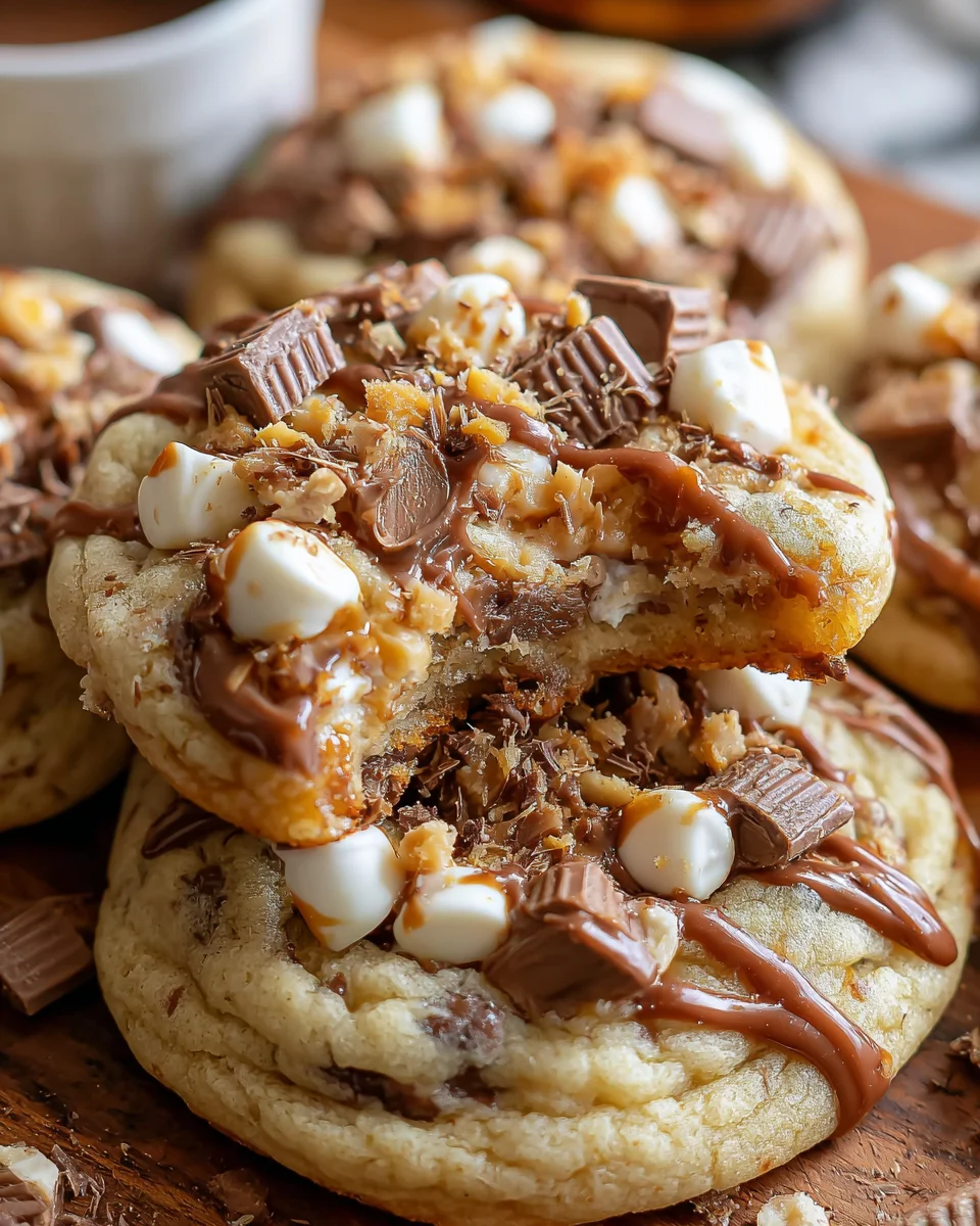Gooey Reese’s Cheesecake Cookies