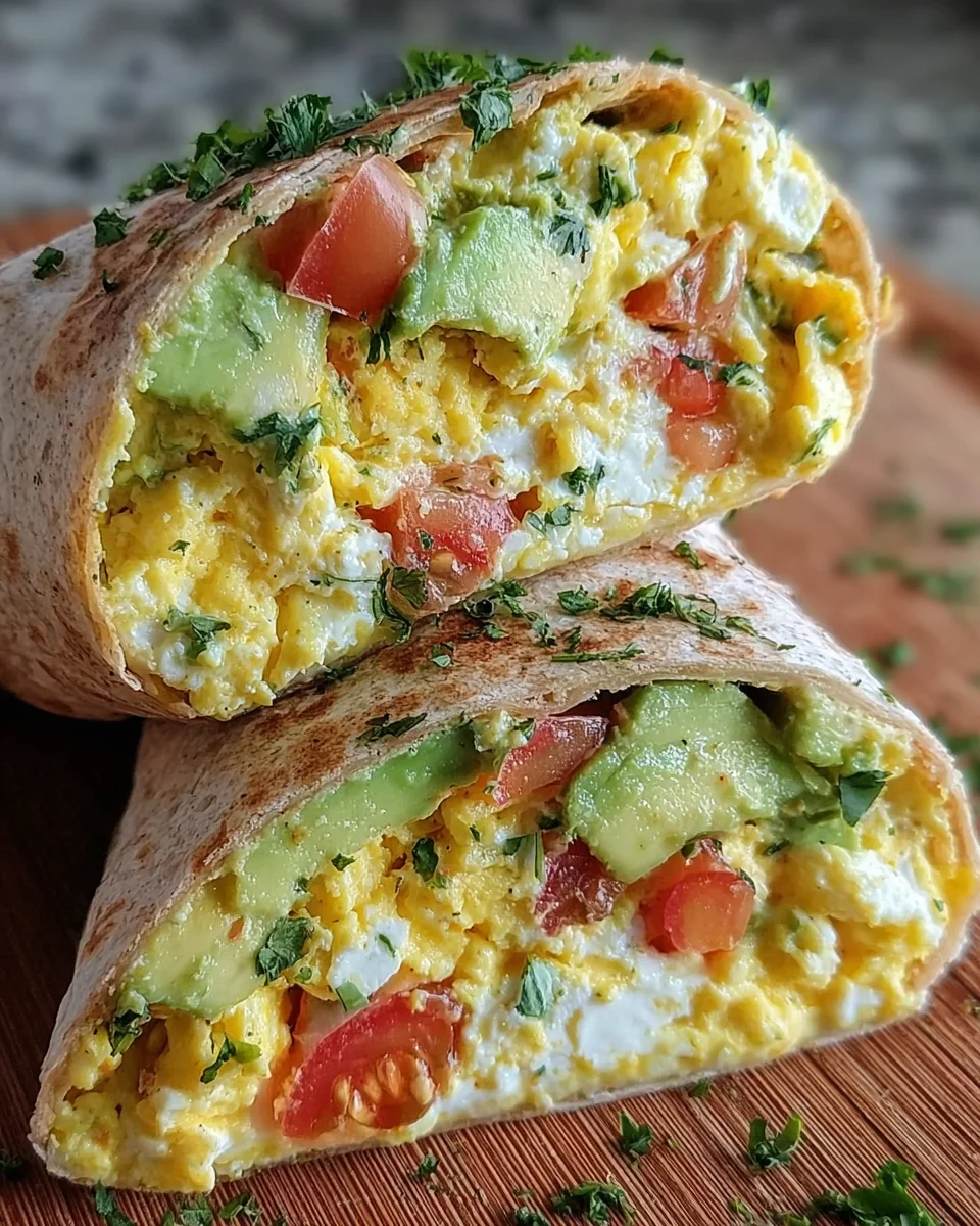High-Protein Breakfast Wrap with Cottage Cheese and Avocado
