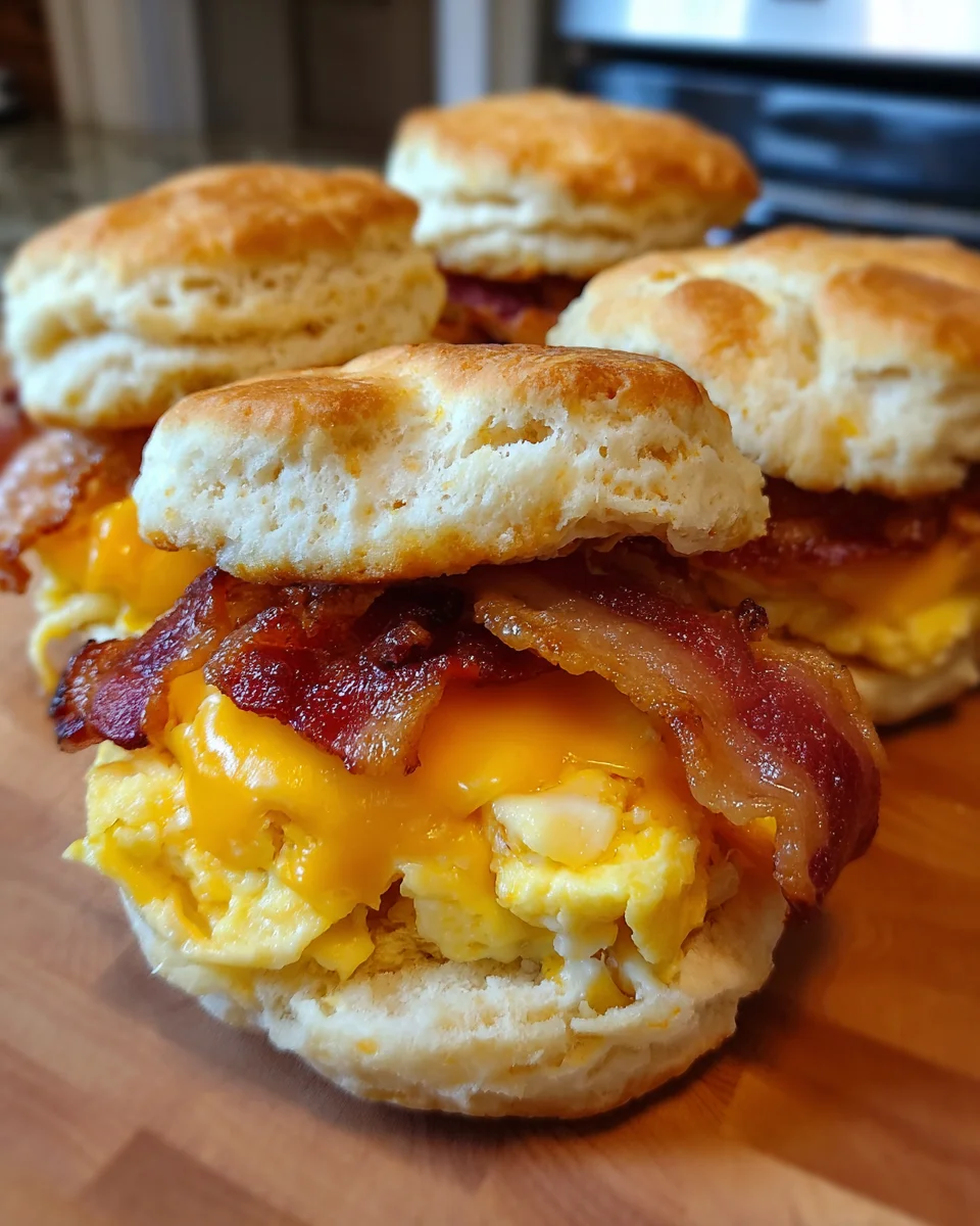 Bacon Egg &amp; Cheese Biscuit Sandwiches