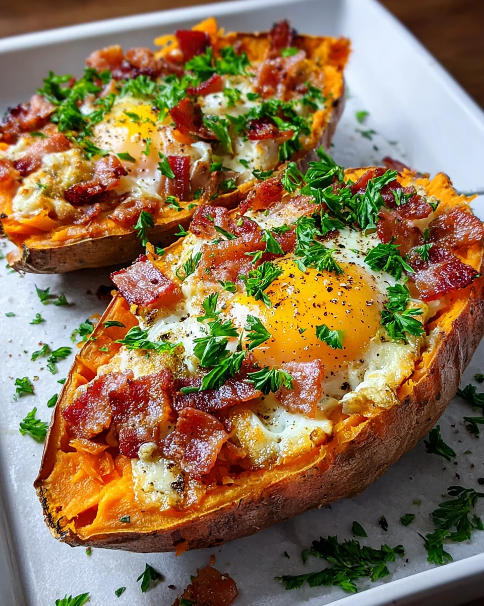 Sweet Potato Breakfast Boats